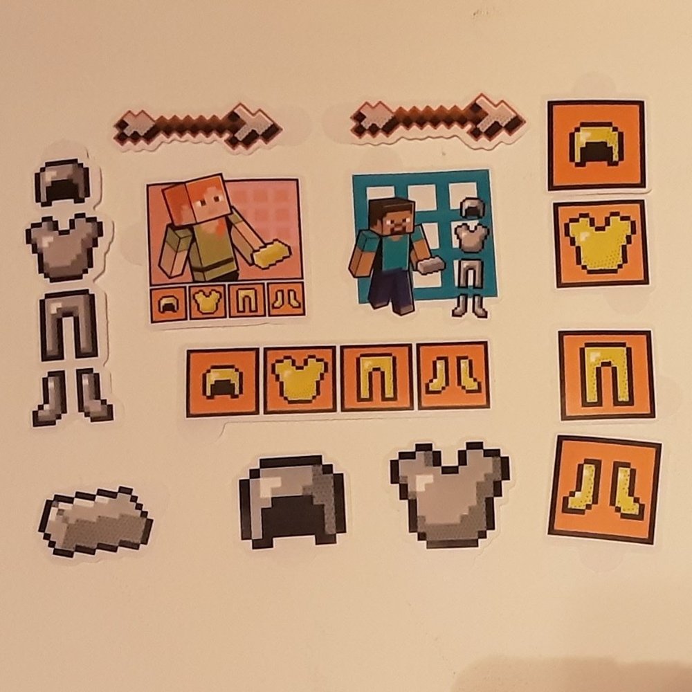 Set of 13 Minecraft Decal Stickers - Armor Themed